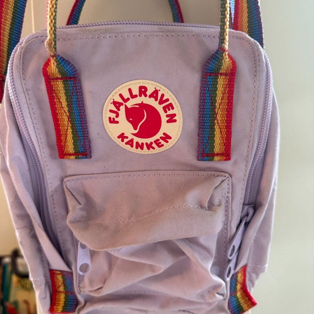 Lilac Mini Backpack with Rainbow Straps